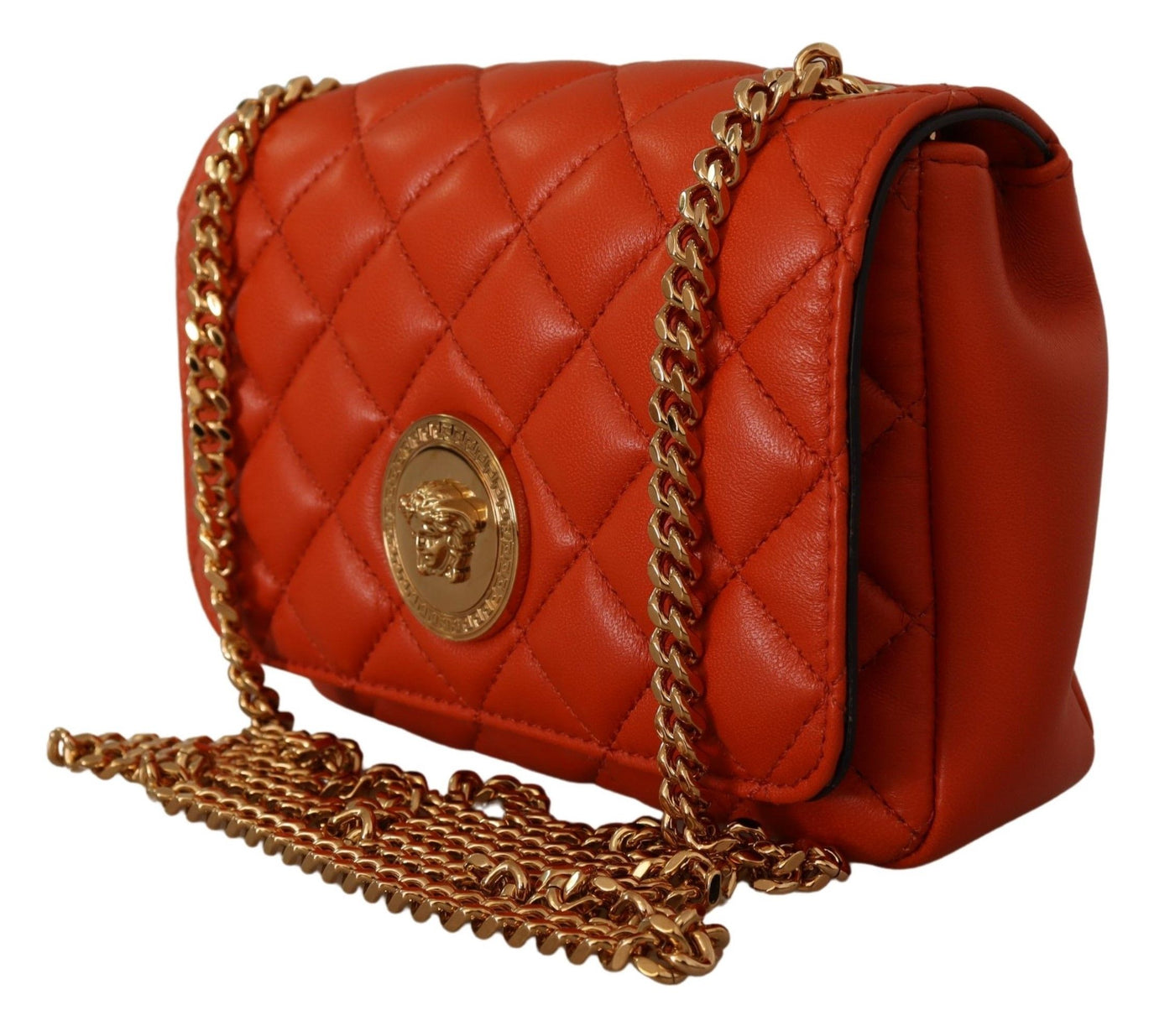 Red Nappa Leather Medusa Small Crossbody Bag