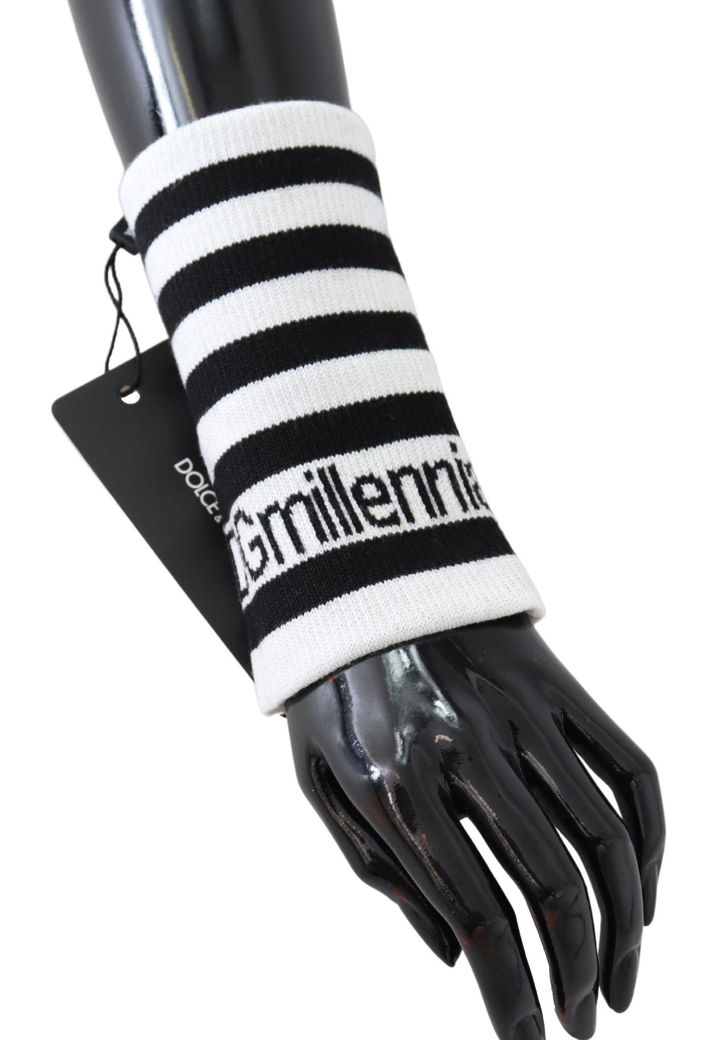 Black White Wool DGMillennials Wristband Wrap