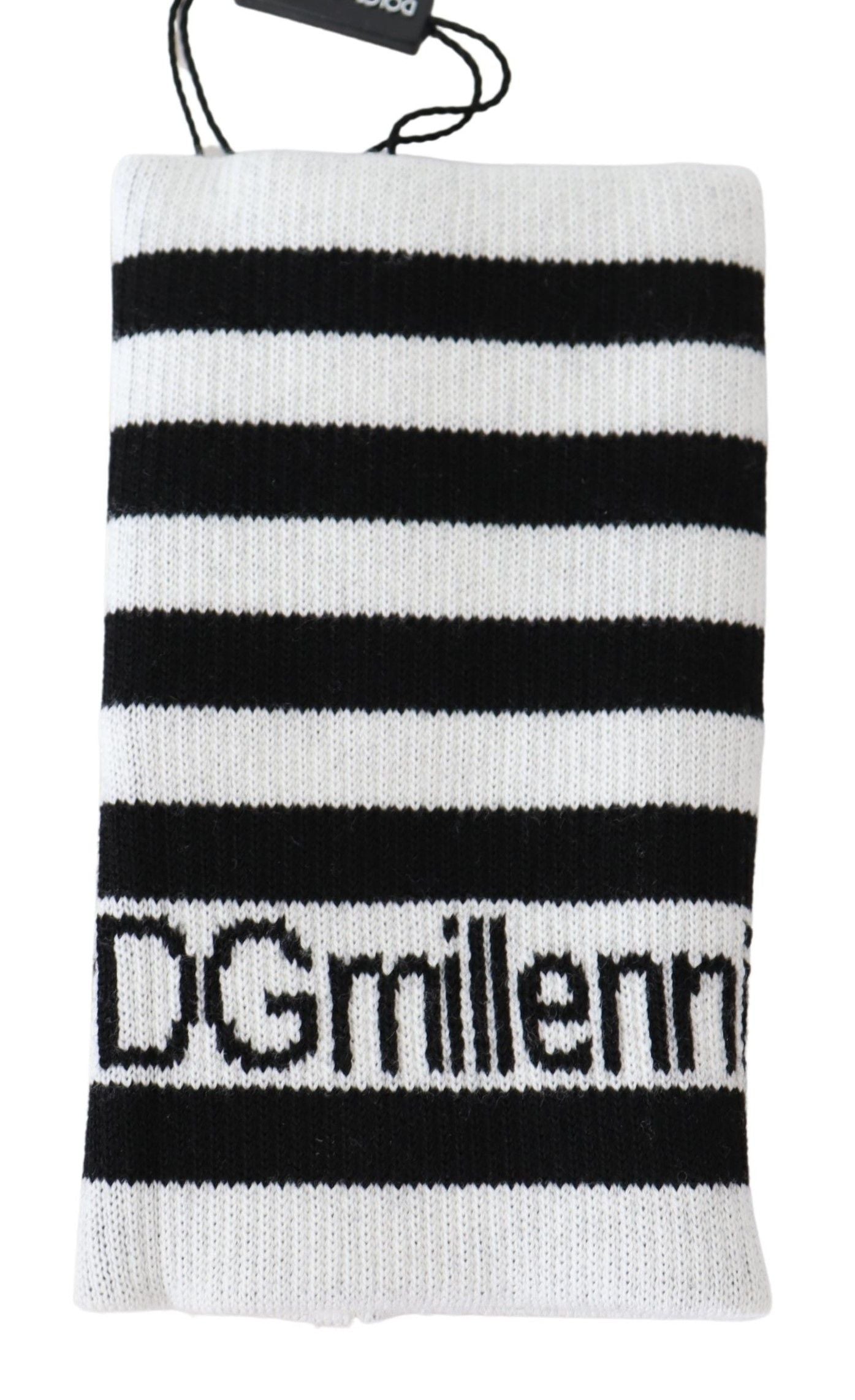 Black White Wool DGMillennials Wristband Wrap