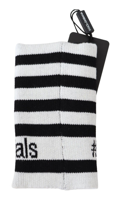 Black White Wool DGMillennials Wristband Wrap