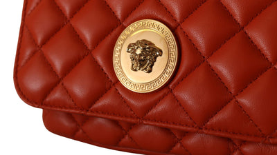 Red Nappa Leather Medusa Small Crossbody Bag