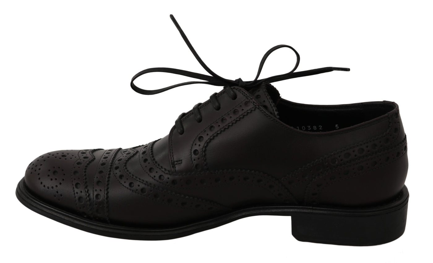 Black Leather Wingtip Oxford Dress  Shoes