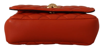 Red Nappa Leather Medusa Small Crossbody Bag