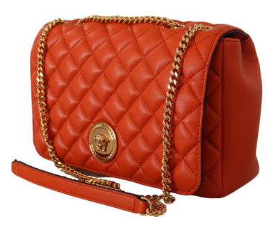 Red Nappa Leather Medusa Shoulder Bag