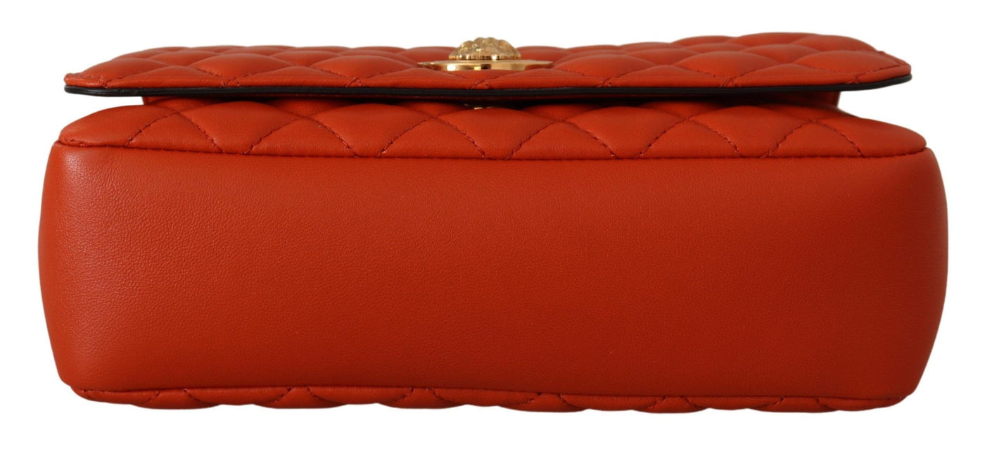 Red Nappa Leather Medusa Shoulder Bag