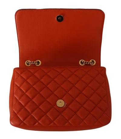 Red Nappa Leather Medusa Shoulder Bag