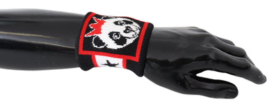 Multicolor Wool Knit Panda Men Wristband Wrap