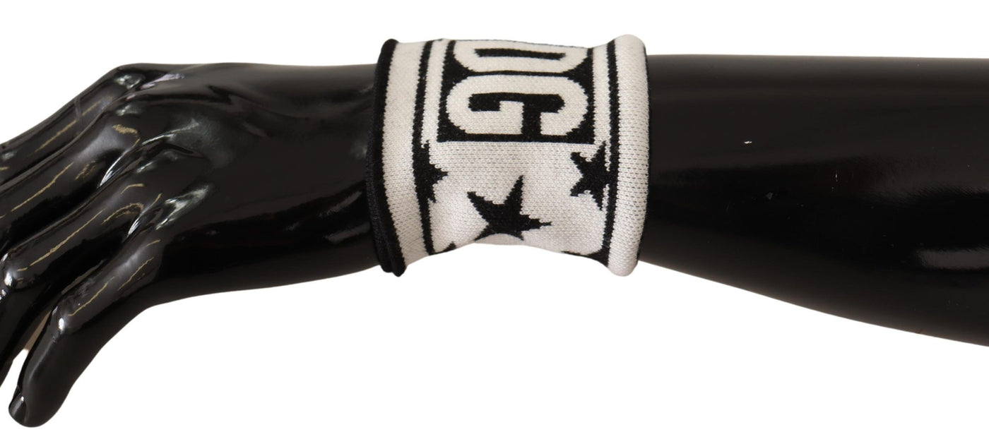 White Black Wool Logo #DGMILLENNIALS Wristband