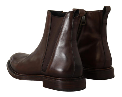 Brown Leather Chelsea Mens Boots