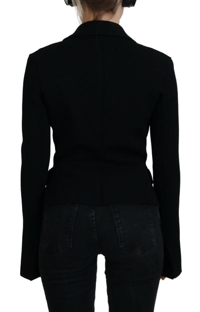 Black Button Cardigan Blazer Viscose Jacket