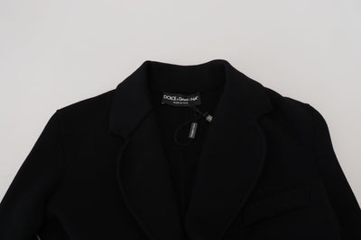 Black Button Cardigan Blazer Viscose Jacket