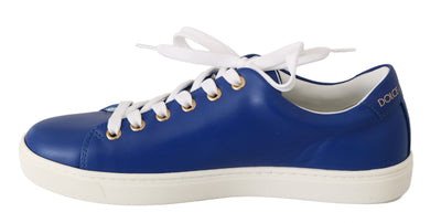 Blue Leather Gold Red Heart  Shoes Sneakers