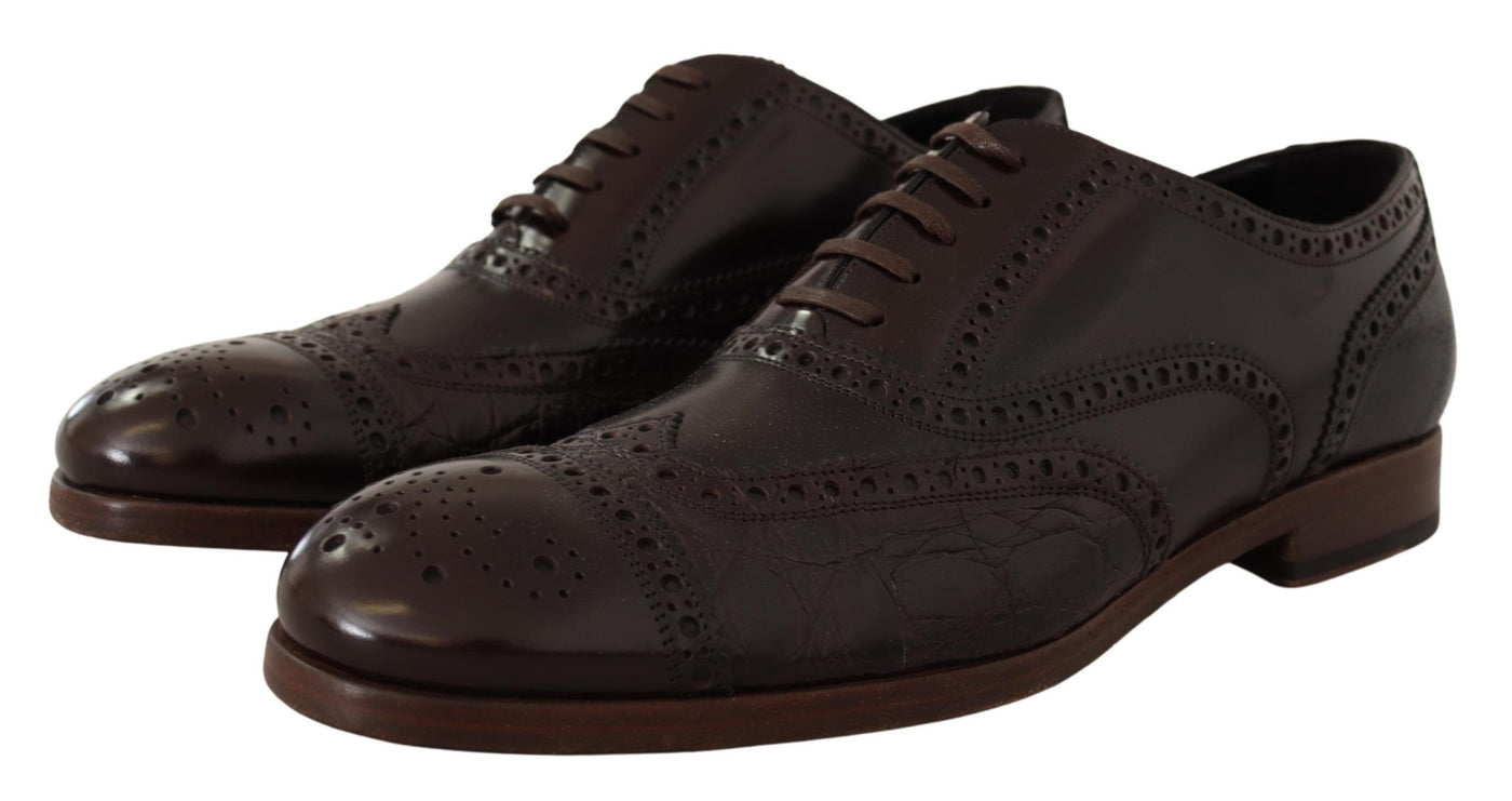 Brown Leather Brogue Wing Tip Dress  Shoes