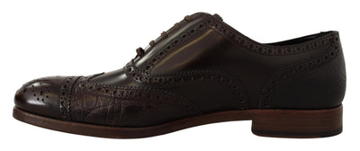 Brown Leather Brogue Wing Tip Dress  Shoes