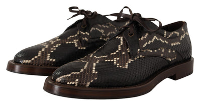 Brown Derby Exotic Leather Men Shoes