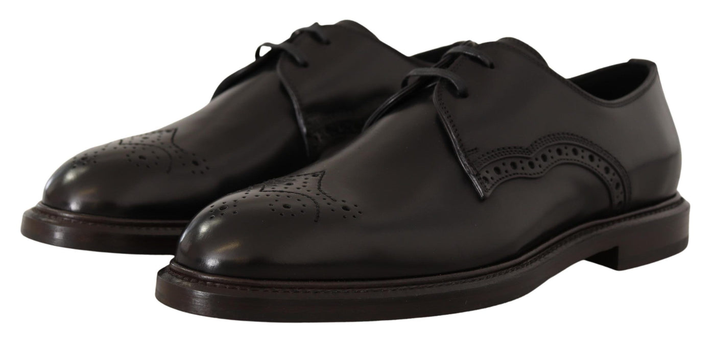 Black Leather Dress Formal Derby Shoes