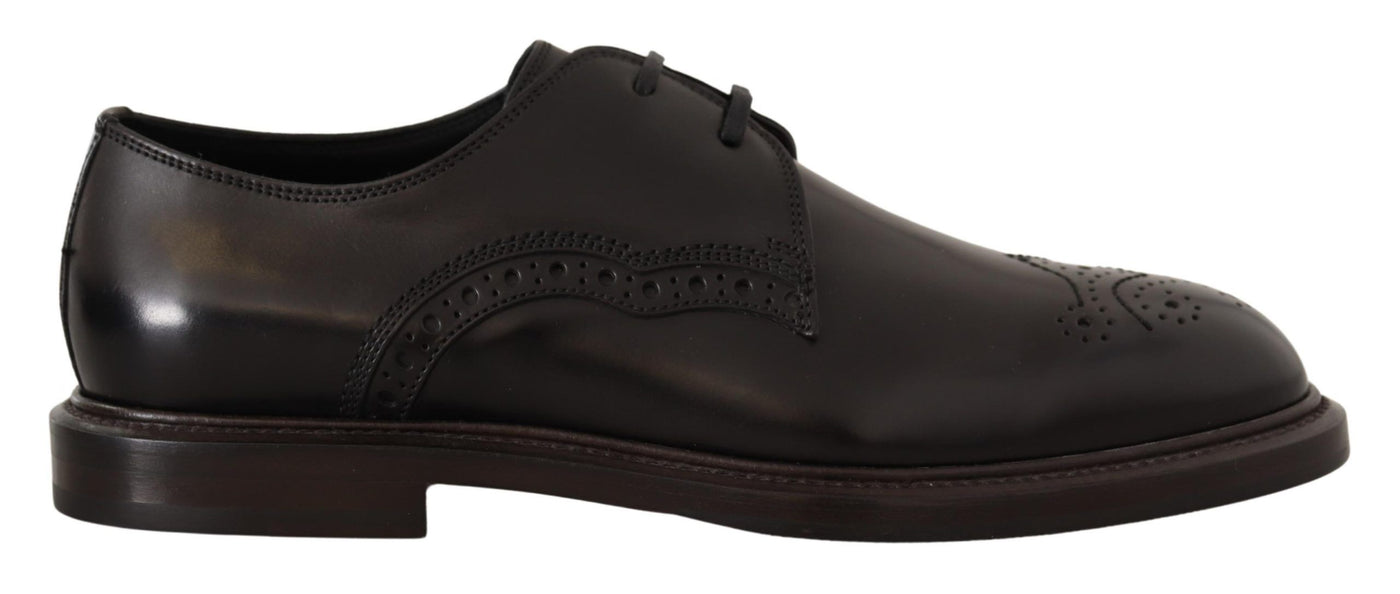 Black Leather Dress Formal Derby Shoes