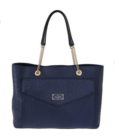 Blue Leather Halsey la vita Ostrich Handbag