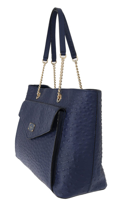 Blue Leather Halsey la vita Ostrich Handbag