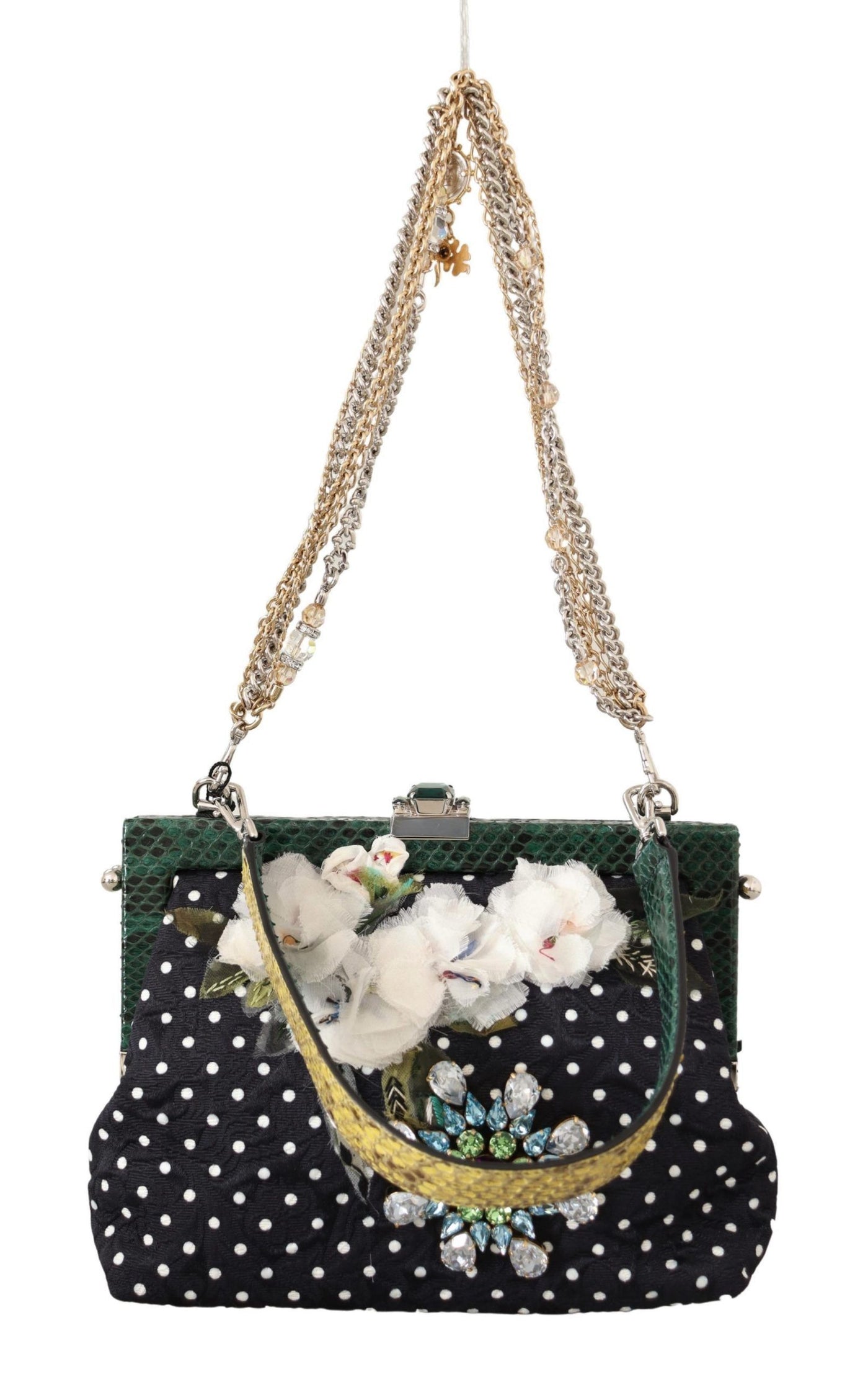 Black Floral Crystal Shoulder Borse VANDA Purse