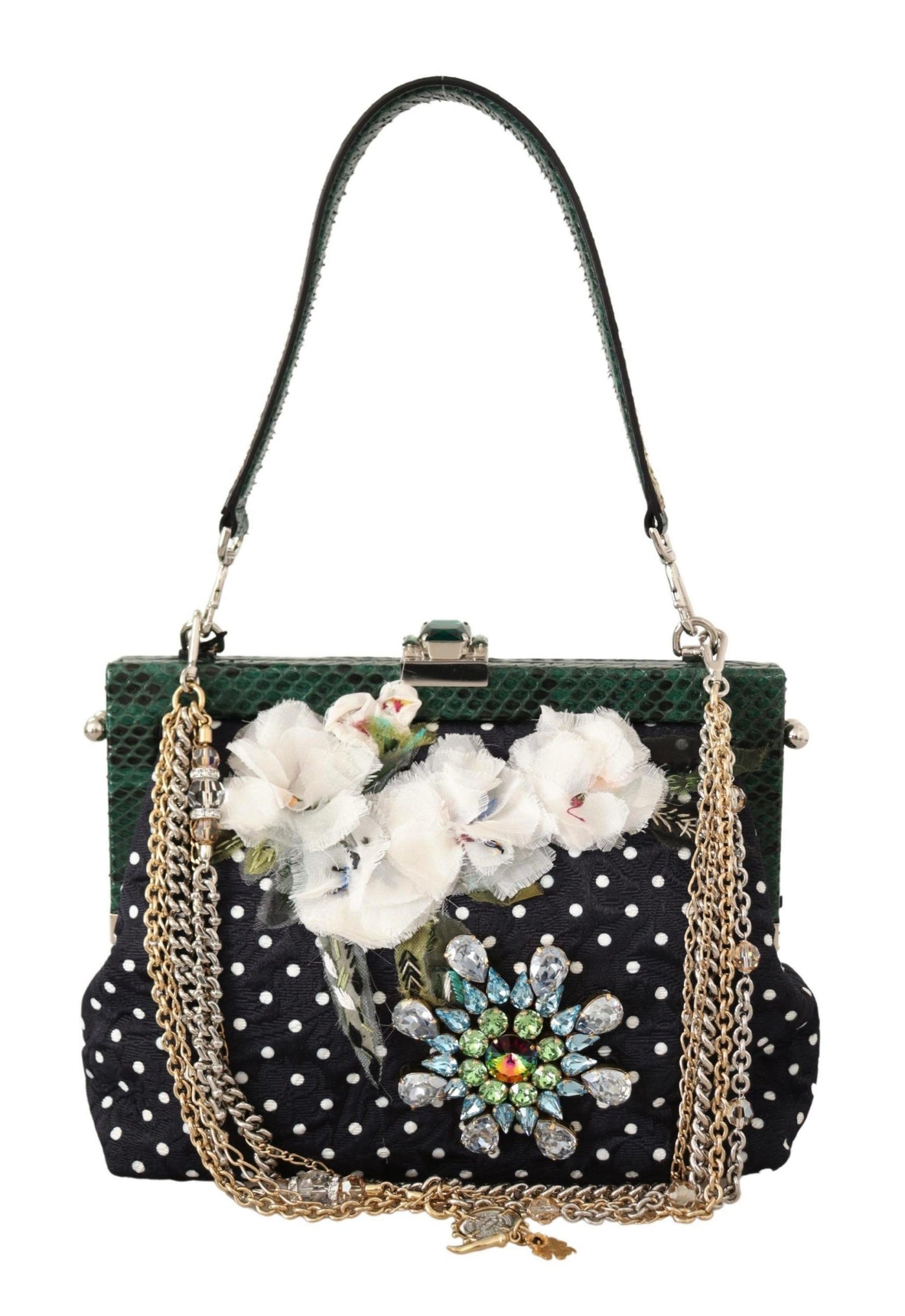 Black Floral Crystal Shoulder Borse VANDA Purse