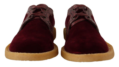 Bordeaux Velvet Exotic Leather Shoes