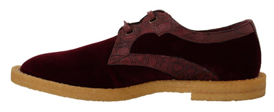 Bordeaux Velvet Exotic Leather Shoes