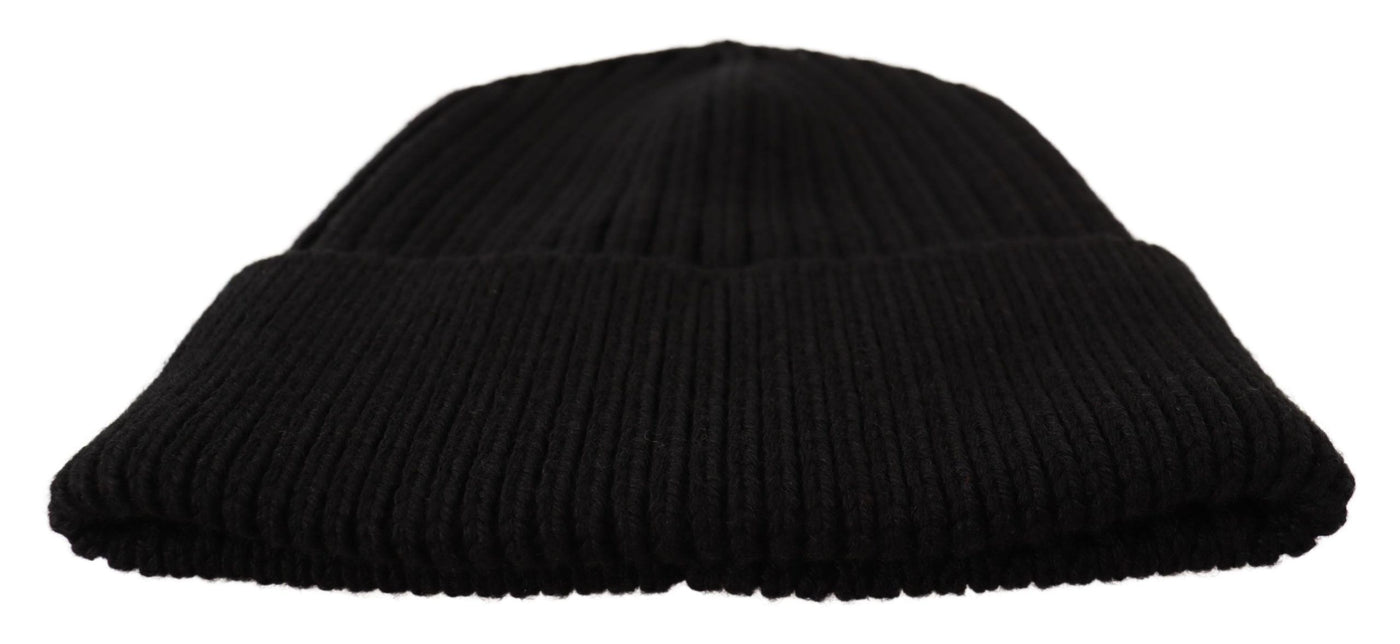 Black Wool Knit Women Winter Hat