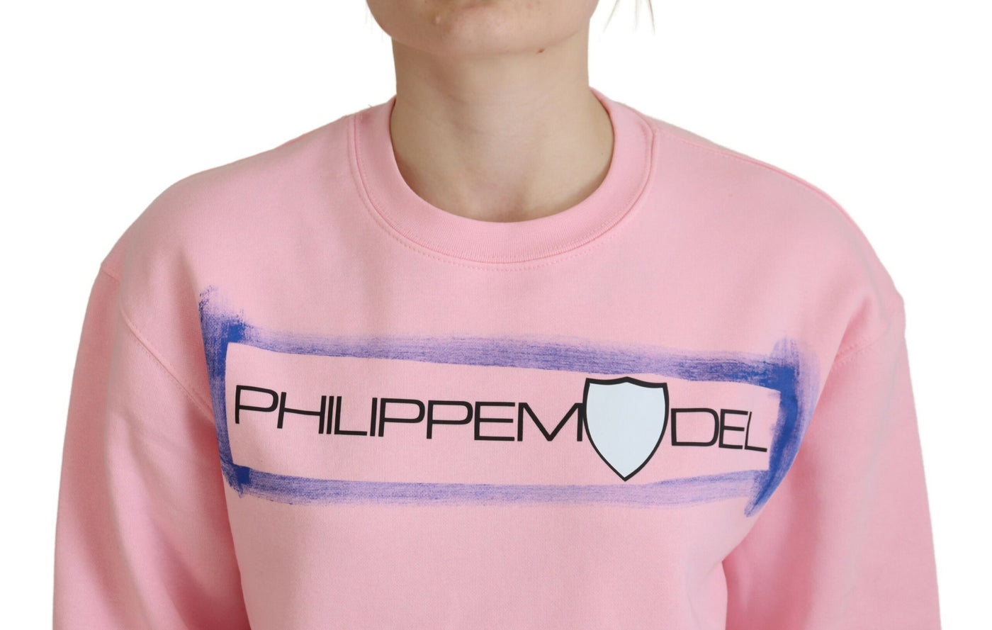 Pink Printed Long Sleeves Pullover Sweater