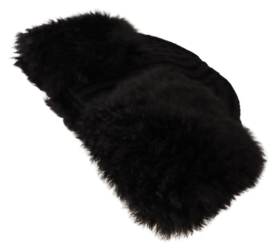 Black Cashmere Fur Women Beanie Women Hat