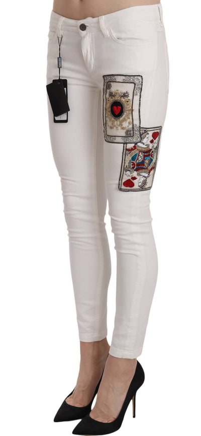 Queen Of Hearts Crystal Skinny Jeans