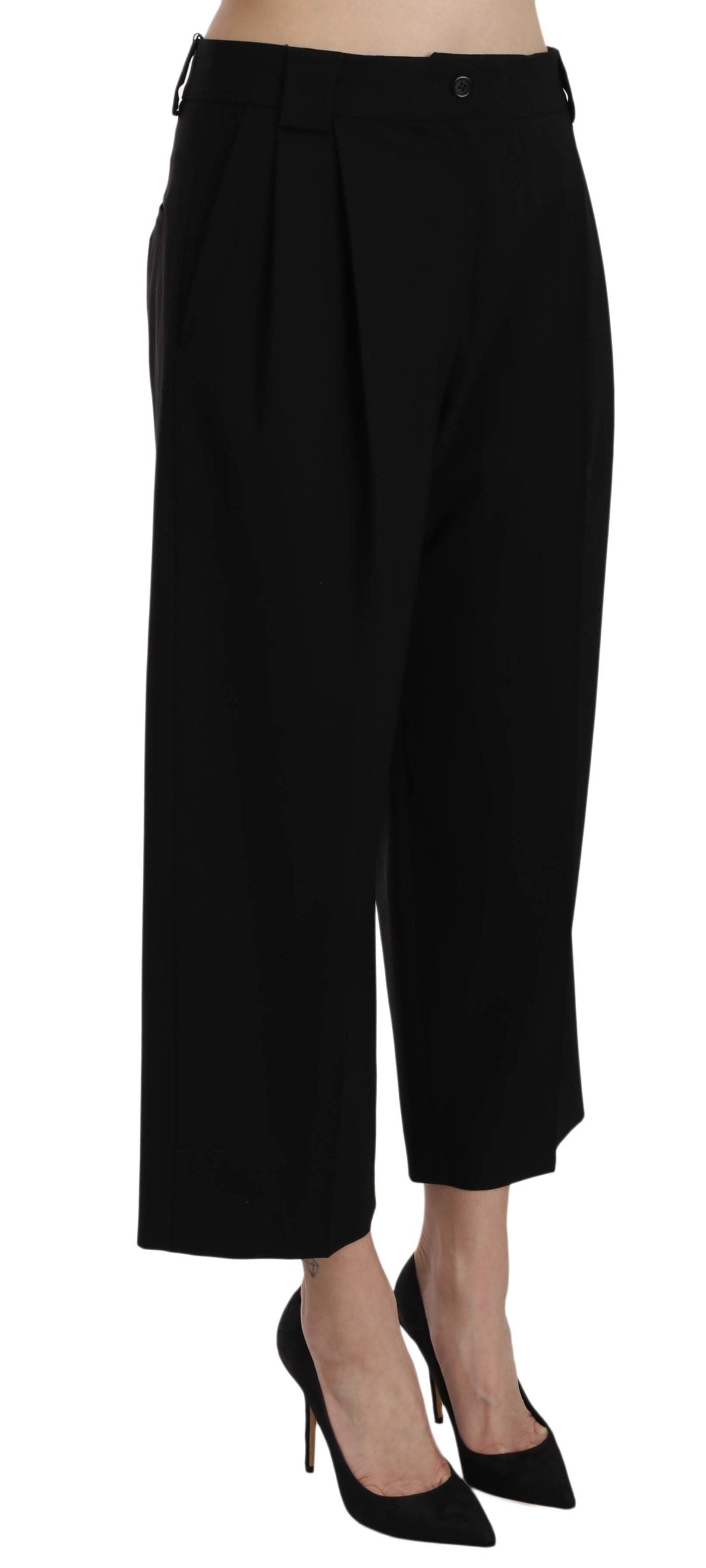 Black Print Trousers Pants