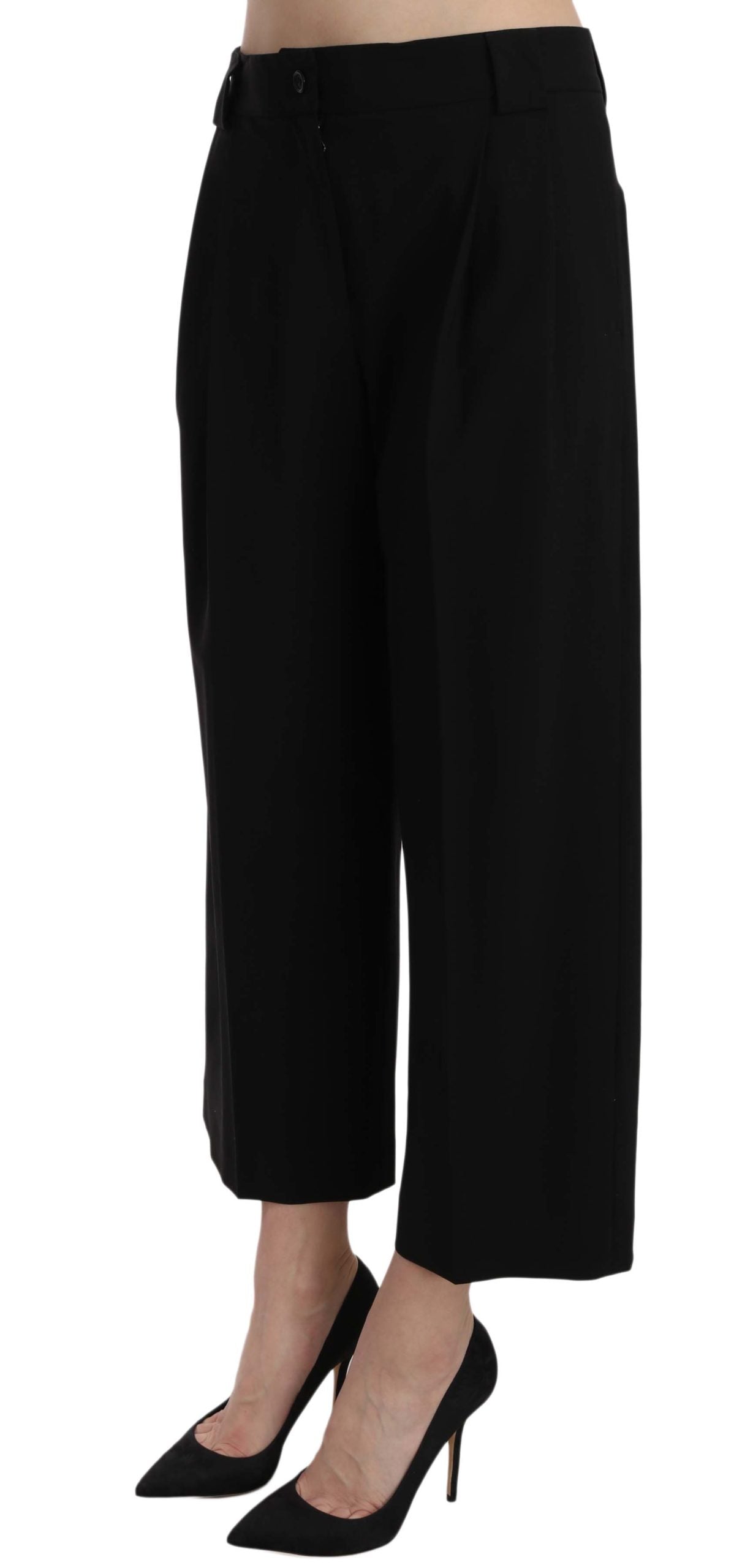 Black Print Trousers Pants