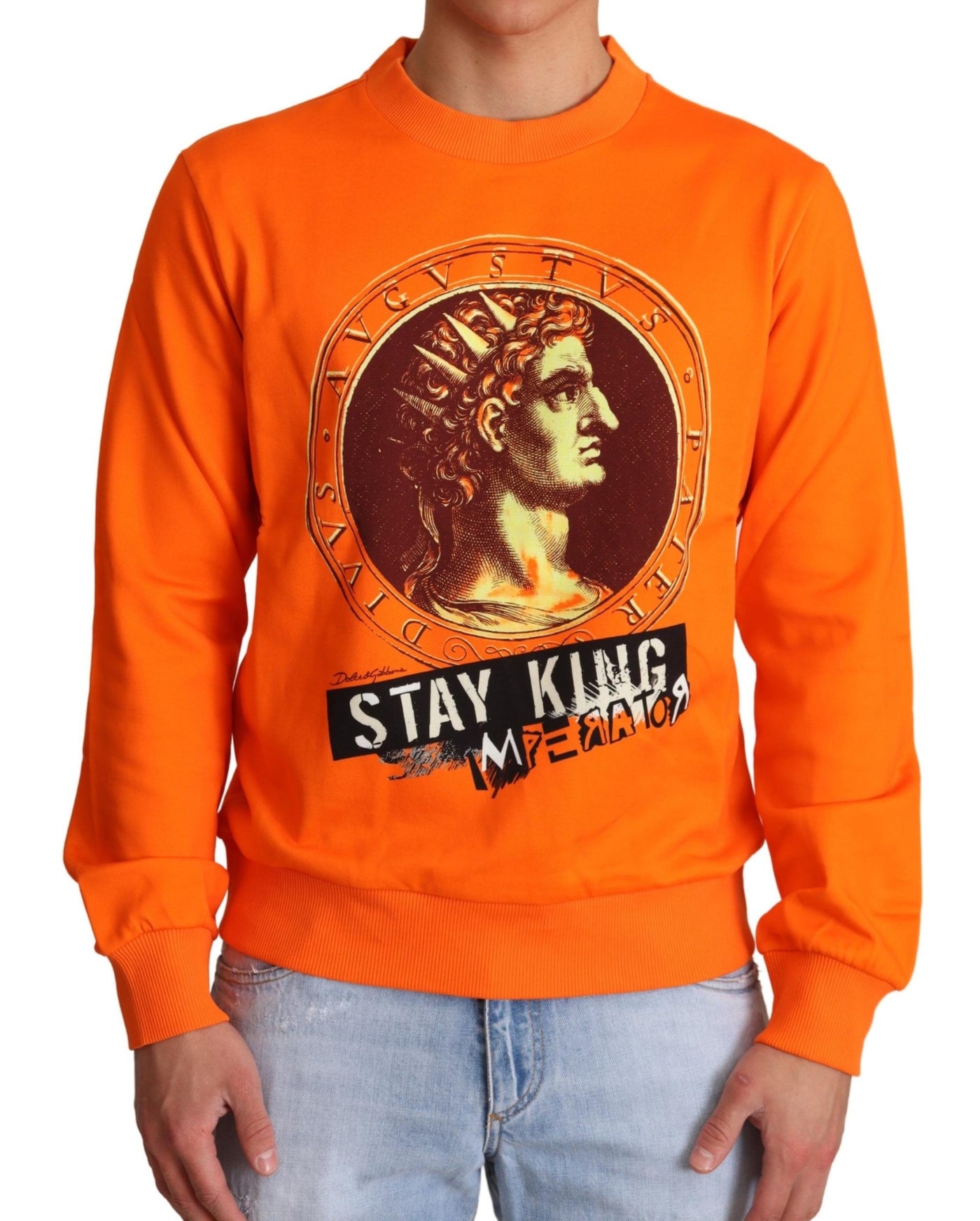 Orange King Ceasar Cotton Pullover Sweater