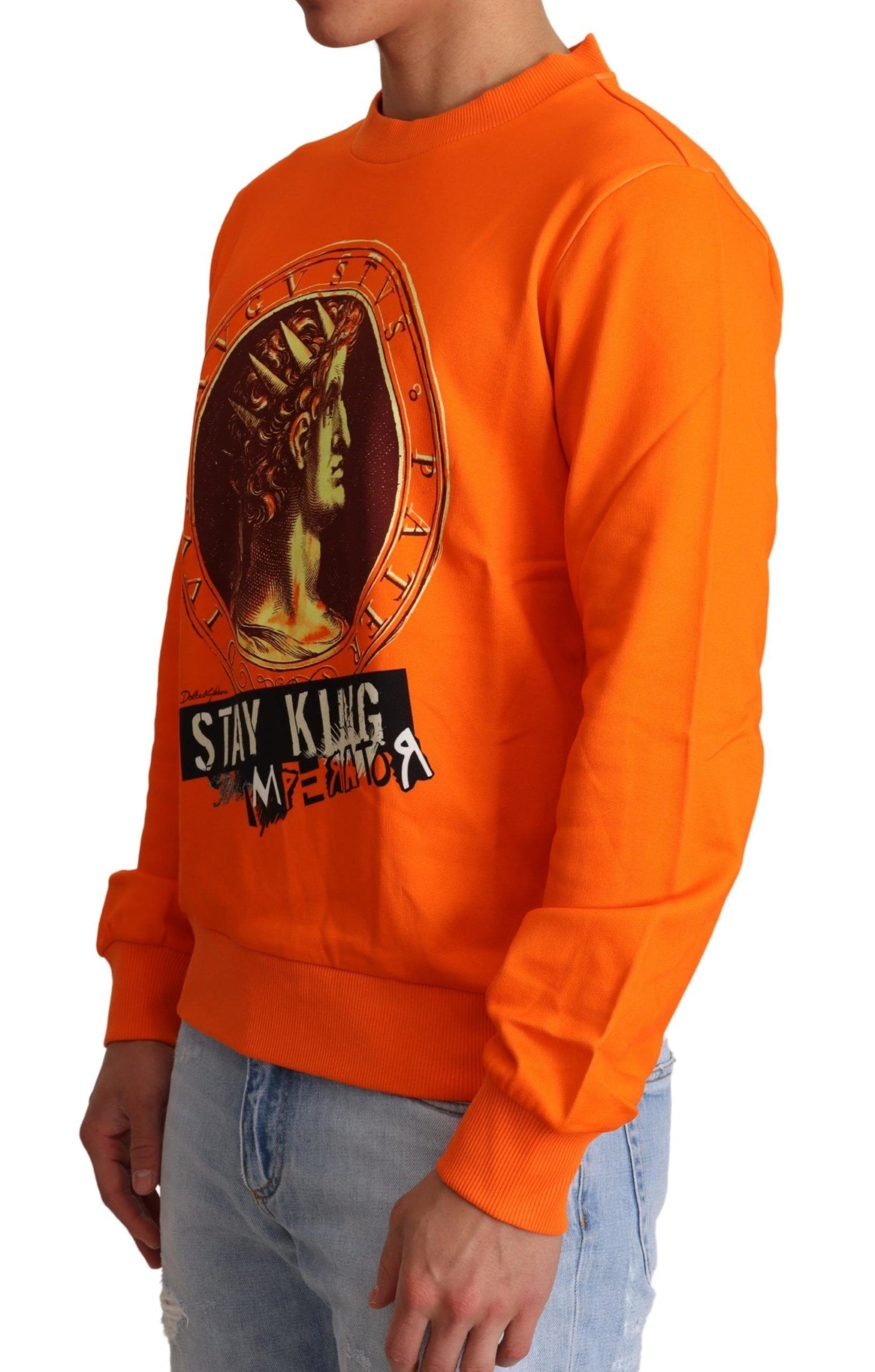 Orange King Ceasar Cotton Pullover Sweater