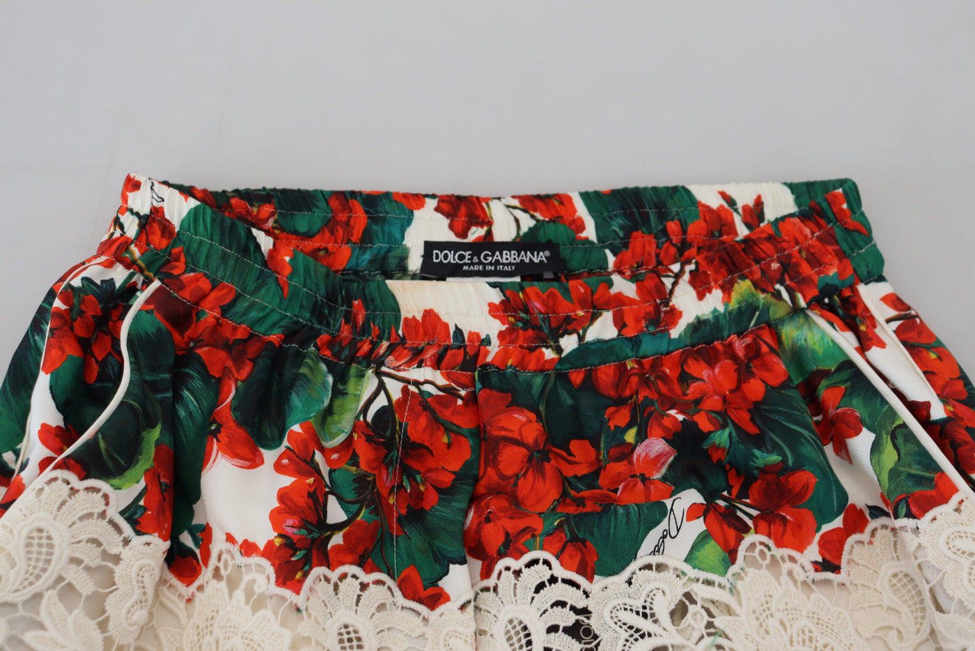 Multicolor Lace Floral Print High Waist Pants