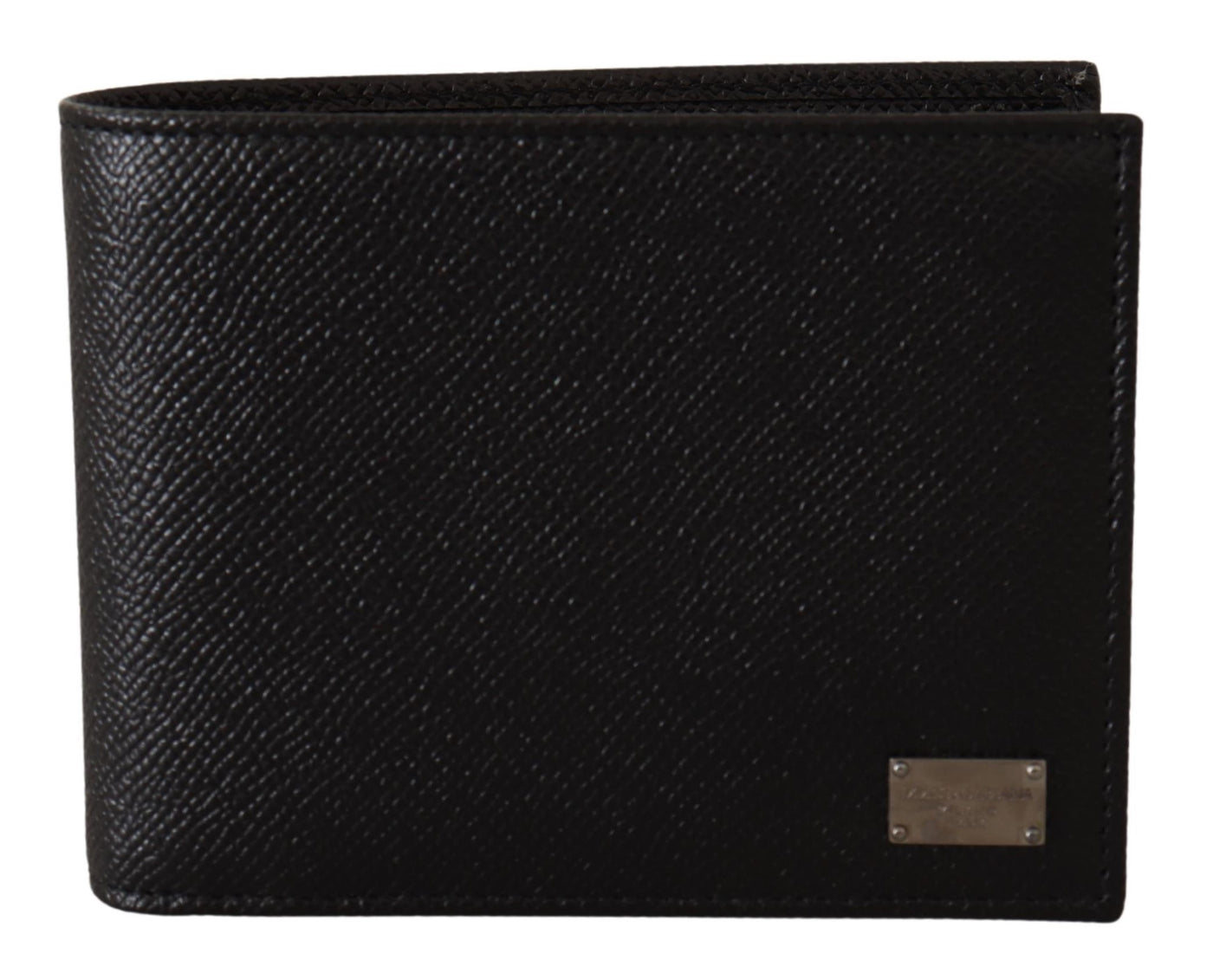 Black Leather Mens Card Holder Bifold Bill Wallet