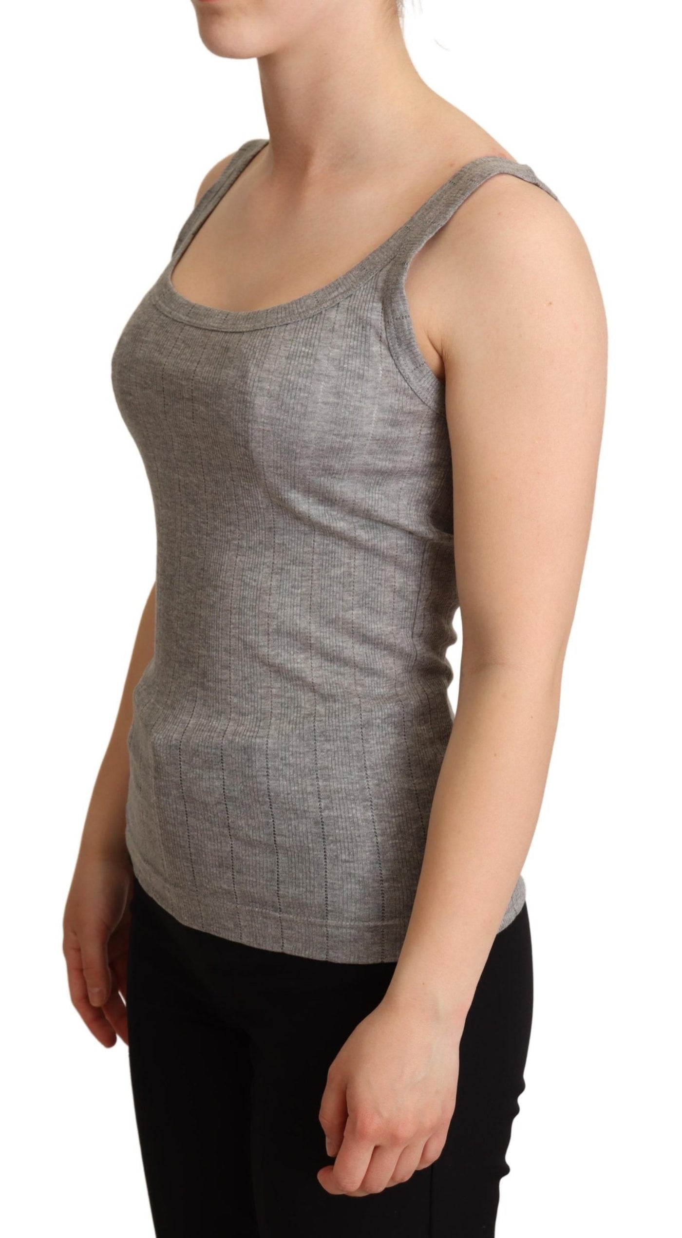 Gray Cotton Modal Canotta Tank Top T-shirt