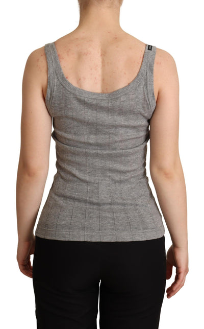 Gray Cotton Modal Canotta Tank Top T-shirt