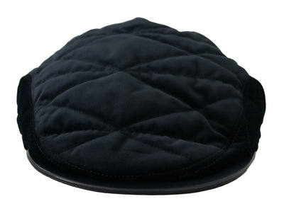 Blue Quilted Newsboy Men Capello Cotton Hat