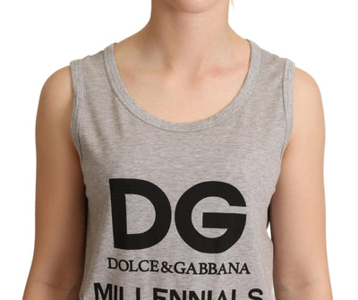 Gray Cotton MILLENNIALS Tank Top T-shirt