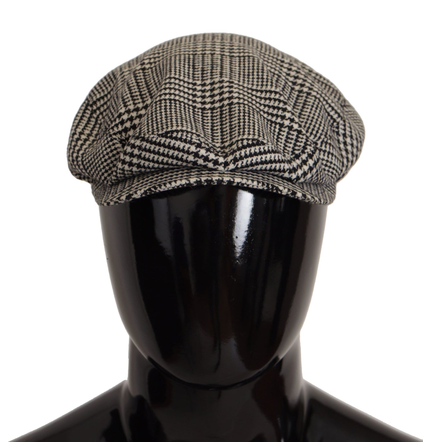 Gray Houndstooth Newsboy Capello Wool Hat