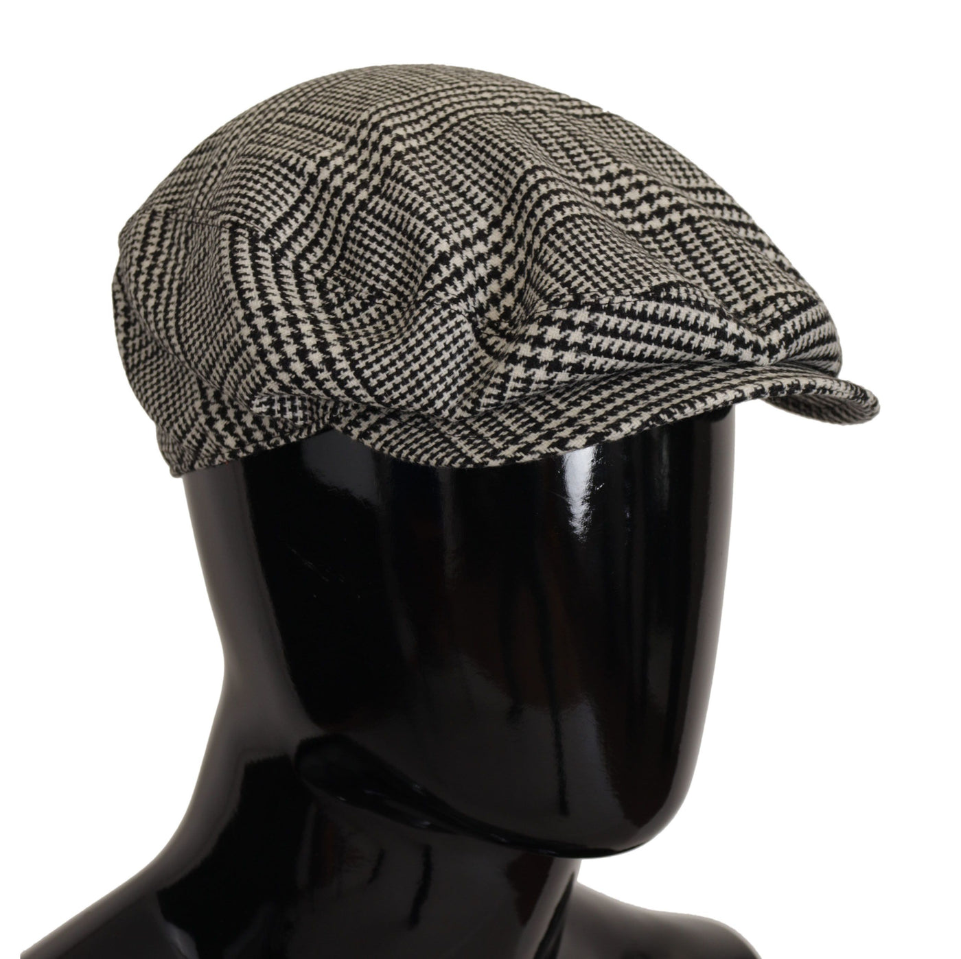 Gray Houndstooth Newsboy Capello Wool Hat