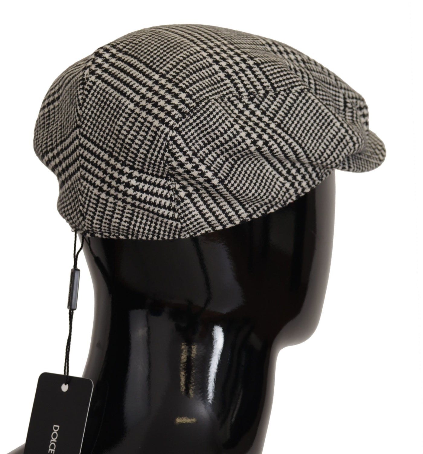 Gray Houndstooth Newsboy Capello Wool Hat