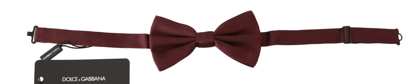 Maroon 100% Silk Jacquard Men  Bow Tie Papillon