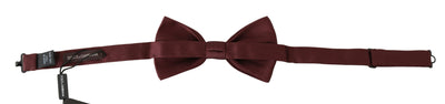 Maroon 100% Silk Jacquard Men  Bow Tie Papillon