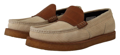 White Brown Fox Moccasins Loafers Shoes