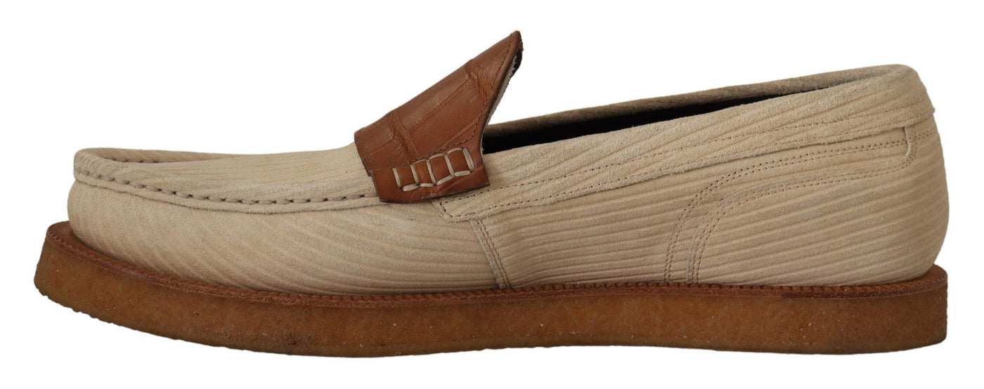 White Brown Fox Moccasins Loafers Shoes