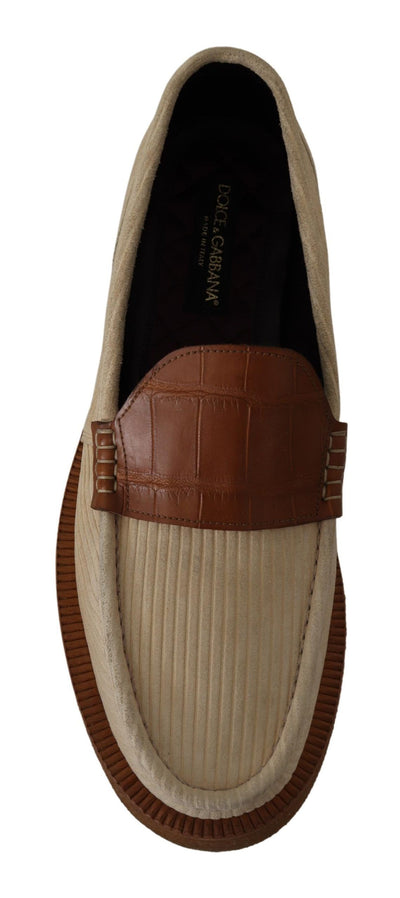 White Brown Fox Moccasins Loafers Shoes