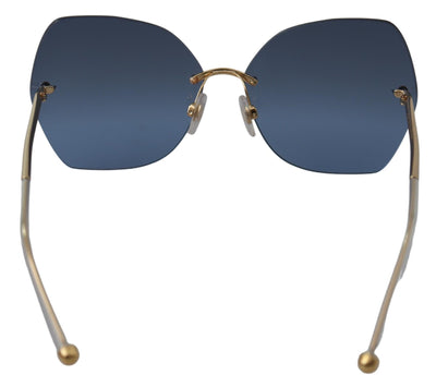 Blue Mirror Gold Gradient Women Sunglasses